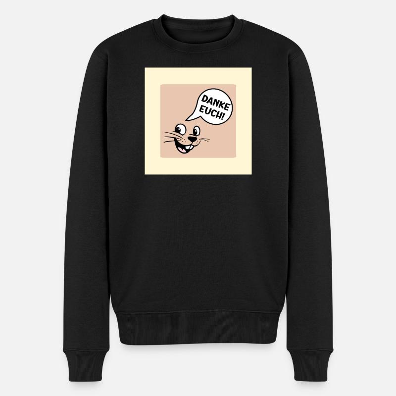 Danke Euch Abschied - Männer Premium Bio Pullover - Schwarz