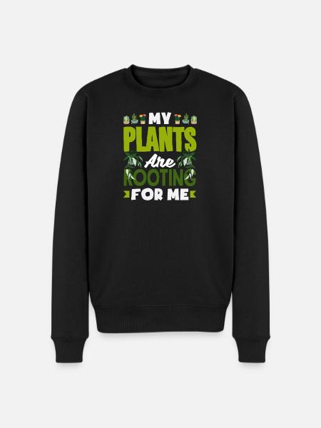 Mine planter hepper på mig Sjovt Ordspil - Økologisk premium-sweatshirt til mænd - sort