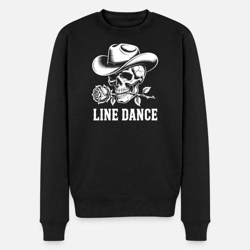 Danse en ligne Cowboy du Crâne - Pull Premium bio Homme - noir