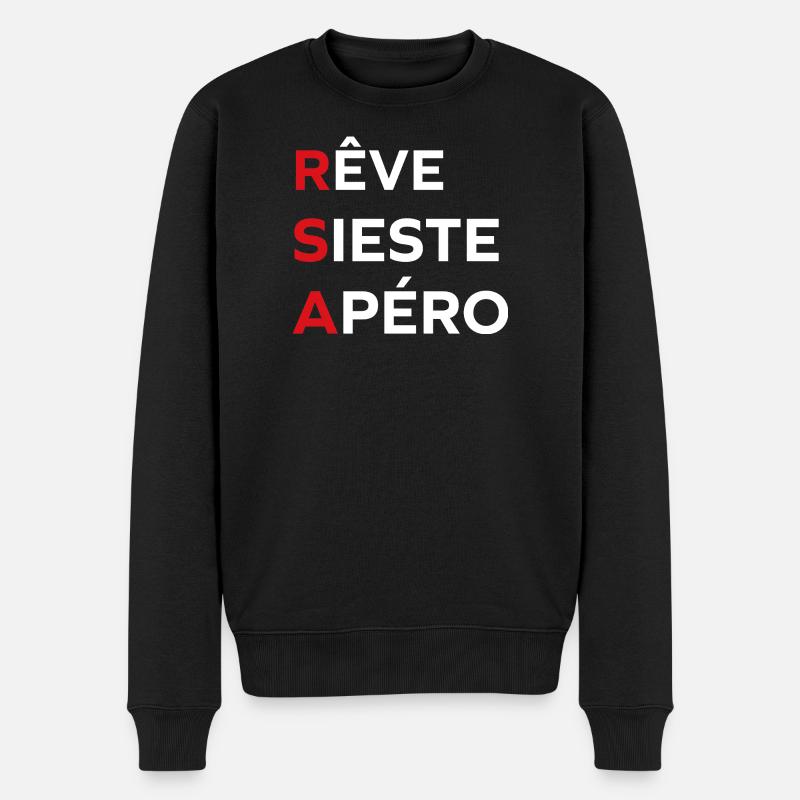 Träume Nickerchen Aperitif rsa - Männer Premium Bio Pullover - Schwarz