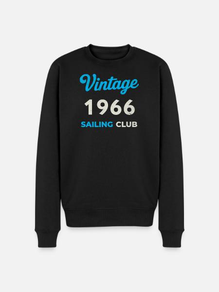 Vintage 1966 – Sailing Club Retro Birth Year - Men's Premium Organic Jumper - black