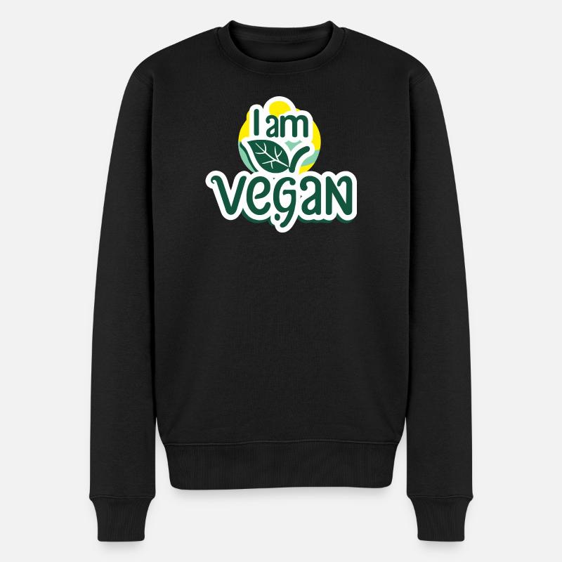 Ich bin Veganer. - Männer Premium Bio Pullover - Schwarz