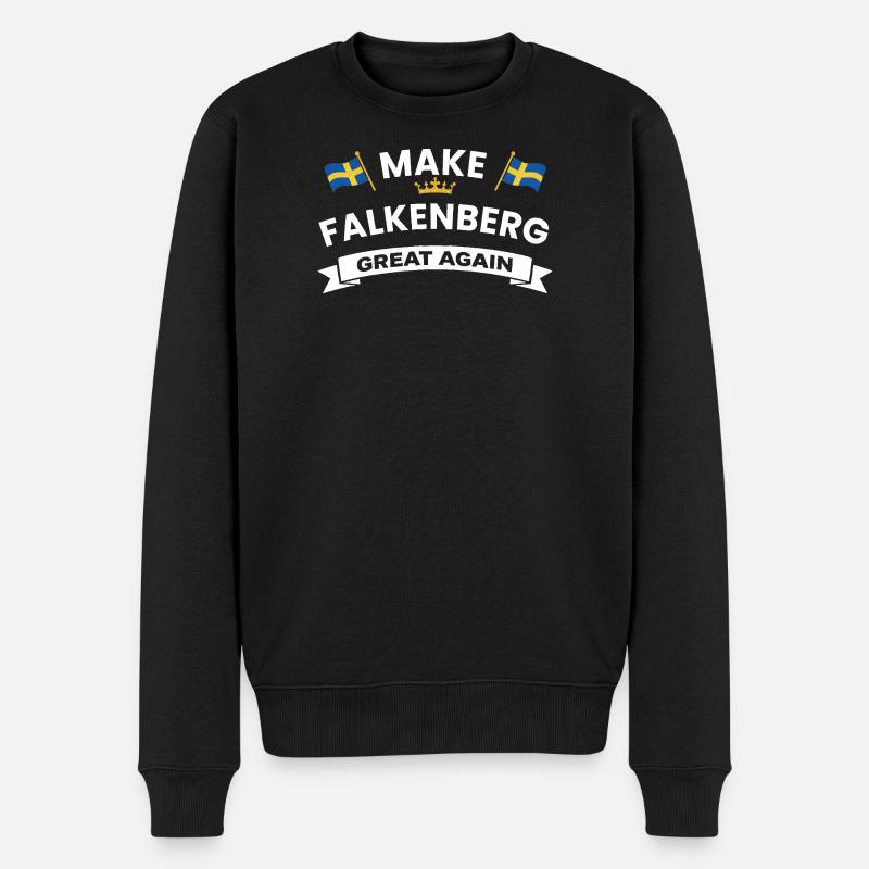Couronne du drapeau de Falkenberg - Pull Premium bio Homme - noir