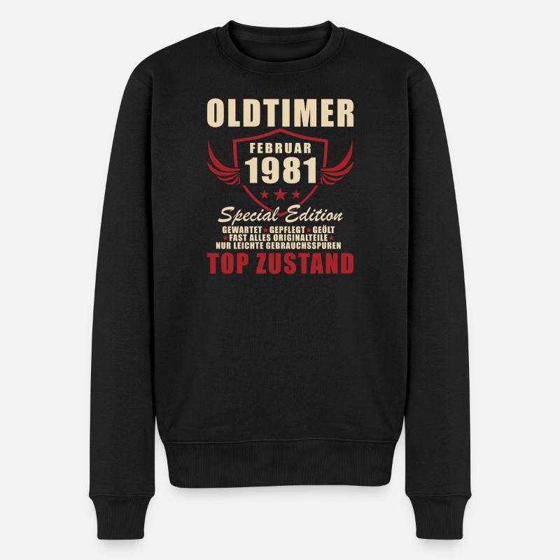 Février 1981 Anniversaire Oldtimer 1981 - Pull Premium bio Homme - noir