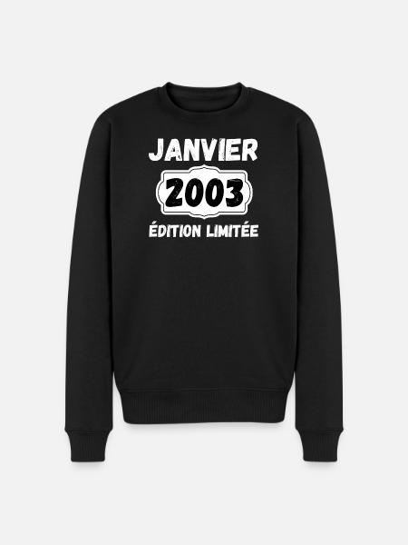 Janvier 2003 Édition Limitée Anniversaire - Pull Premium bio Homme - noir