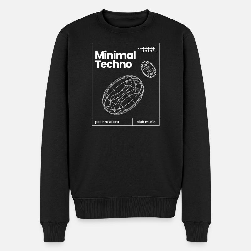 Minimal-Techno-Musik-Sphären-Design - Männer Premium Bio Pullover - Schwarz