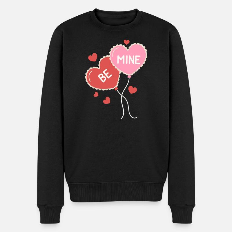 Be Mine – Botschaft der Liebe - Männer Premium Bio Pullover - Schwarz