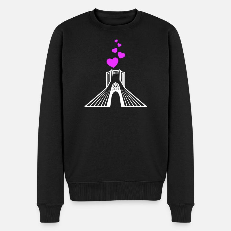 Azadi Iran Liebe - Männer Premium Bio Pullover - Schwarz