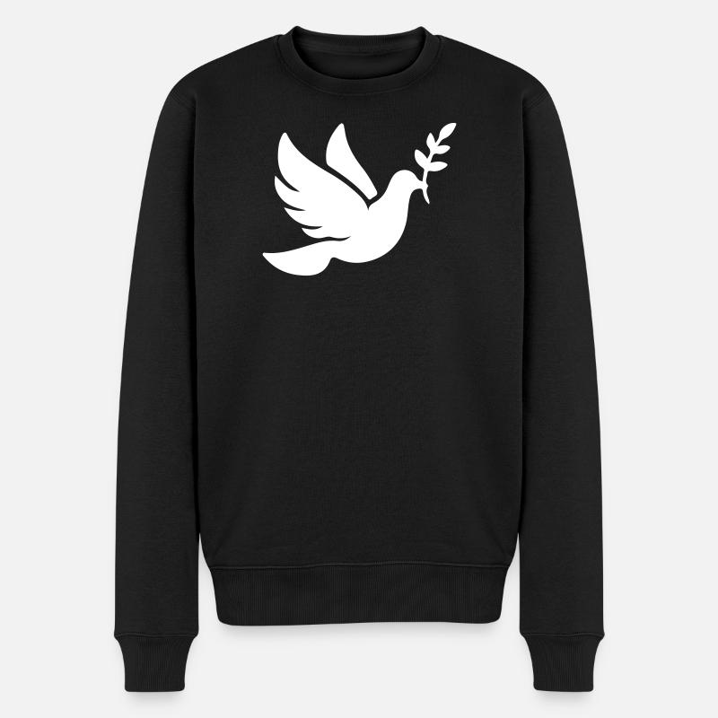 Taube Frieden Glaube - Männer Premium Bio Pullover - Schwarz