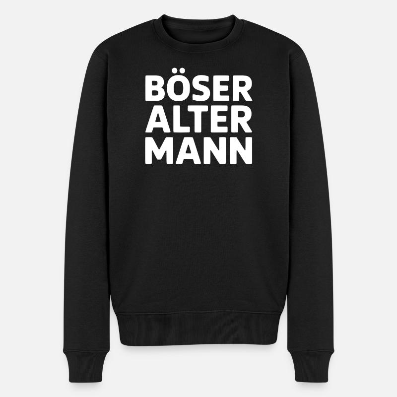 Böser Alter Mann TypoStack - Männer Premium Bio Pullover - Schwarz