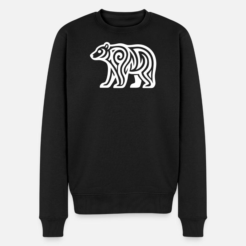 Just a White Bear #1 / JustN-imal - Pull Premium bio Homme - noir