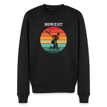 Cricket Batsman at Sunset - Men's Premium Organic Jumper - black - Front - Nico (187cm)