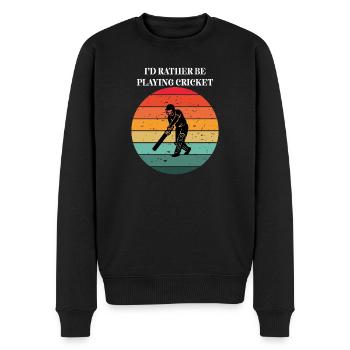 Cricket in the Retro Sun - Men's Premium Organic Jumper - black - Front - Nico (187cm)