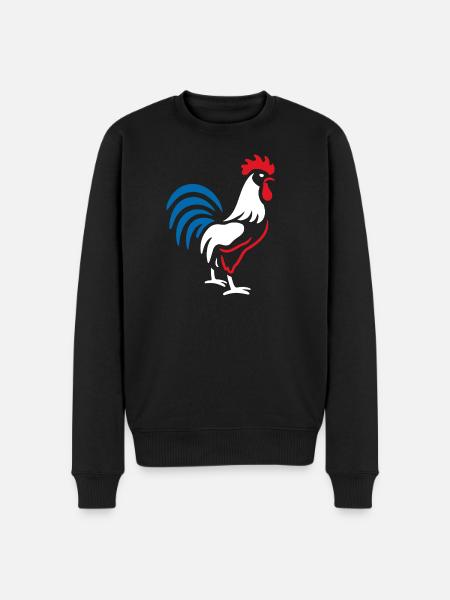 Vibrant blue red rooster - Men's Premium Organic Jumper - black