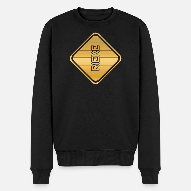 Vorname Rieke - Männer Premium Bio Pullover - Schwarz