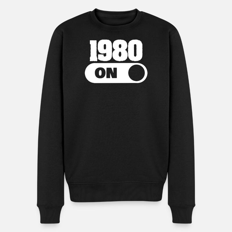 Jahr 1980 - Männer Premium Bio Pullover - Schwarz