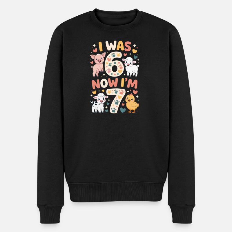 Anniversaire 7 ans : Imprimé animal - Pull Premium bio Homme - noir