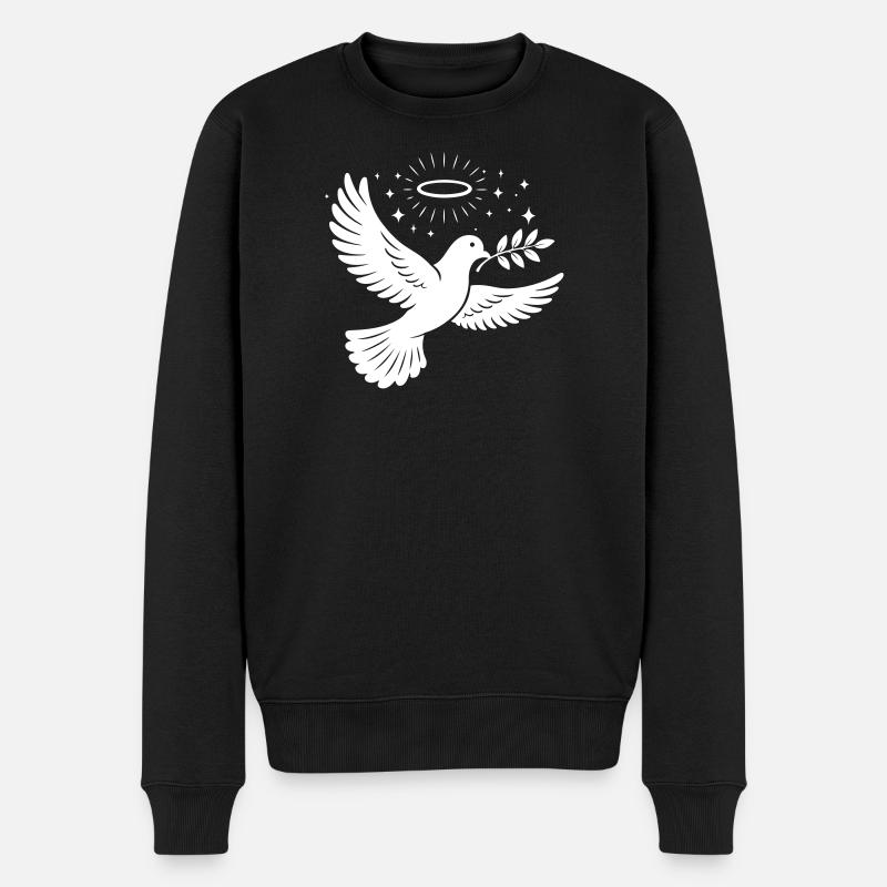 Taube Heilig Christlich - Männer Premium Bio Pullover - Schwarz