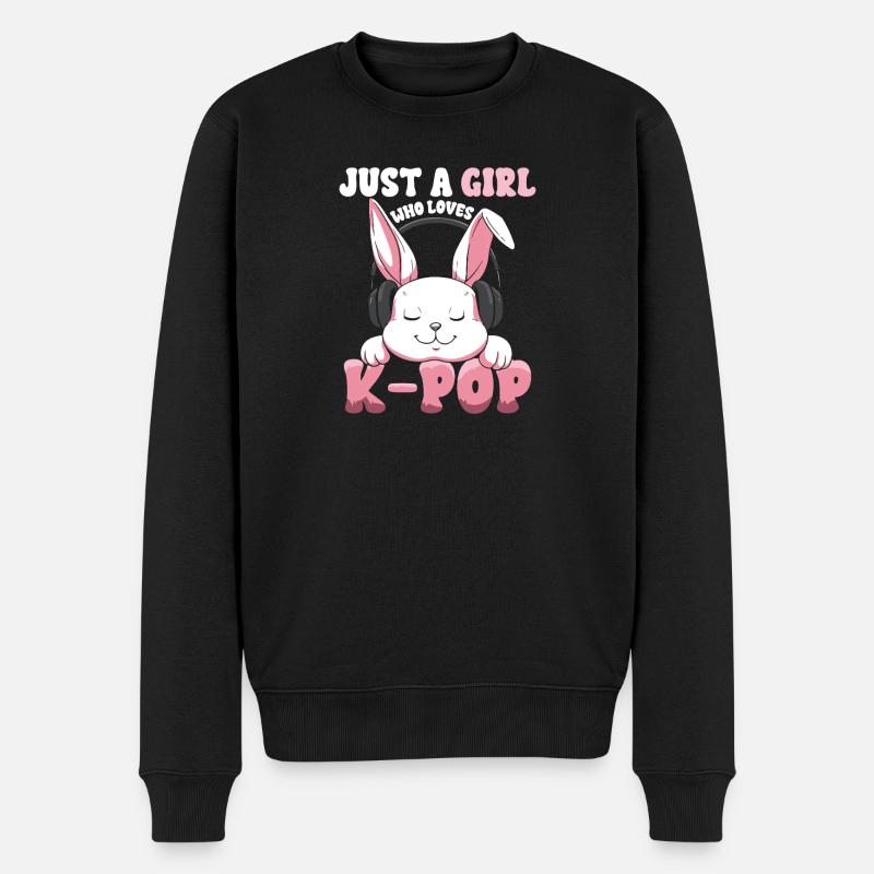 K-Pop Bunny avec des écouteurs - Pull Premium bio Homme - noir