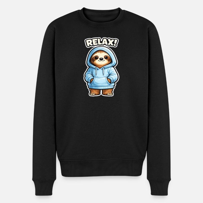 Sweat à capuche Relax Sloth - Pull Premium bio Homme - noir