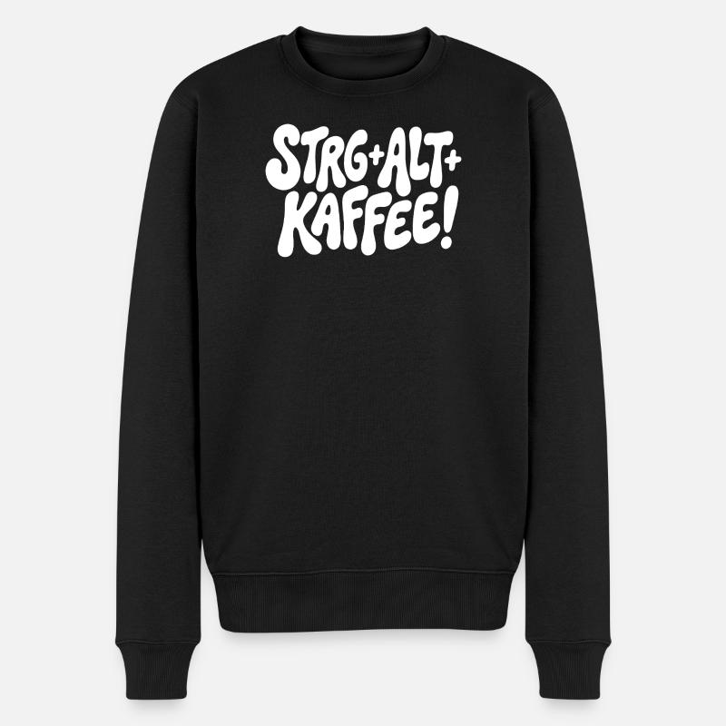 Strg Alt Kaffee Design - Männer Premium Bio Pullover - Schwarz