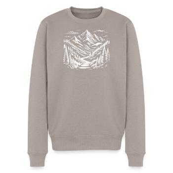 Bergskizzenlandschaft - Männer Premium Bio Pullover - Taupe - Vorne - Nico (187cm)