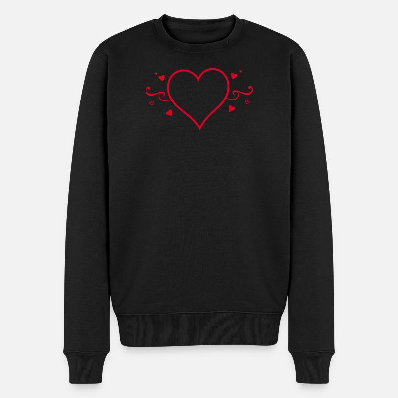 Saint-Valentin cœur rouge, st.valentin - Pull Premium bio Homme - noir