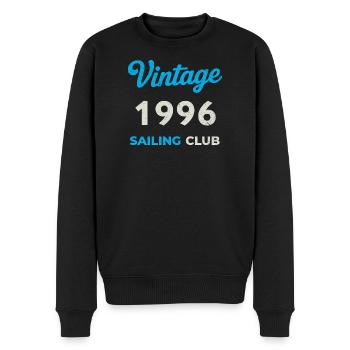 Vintage 1996 – Sailing Club Retro Geburtsjahr - Männer Premium Bio Pullover - Schwarz - Vorne - Nico (187cm)