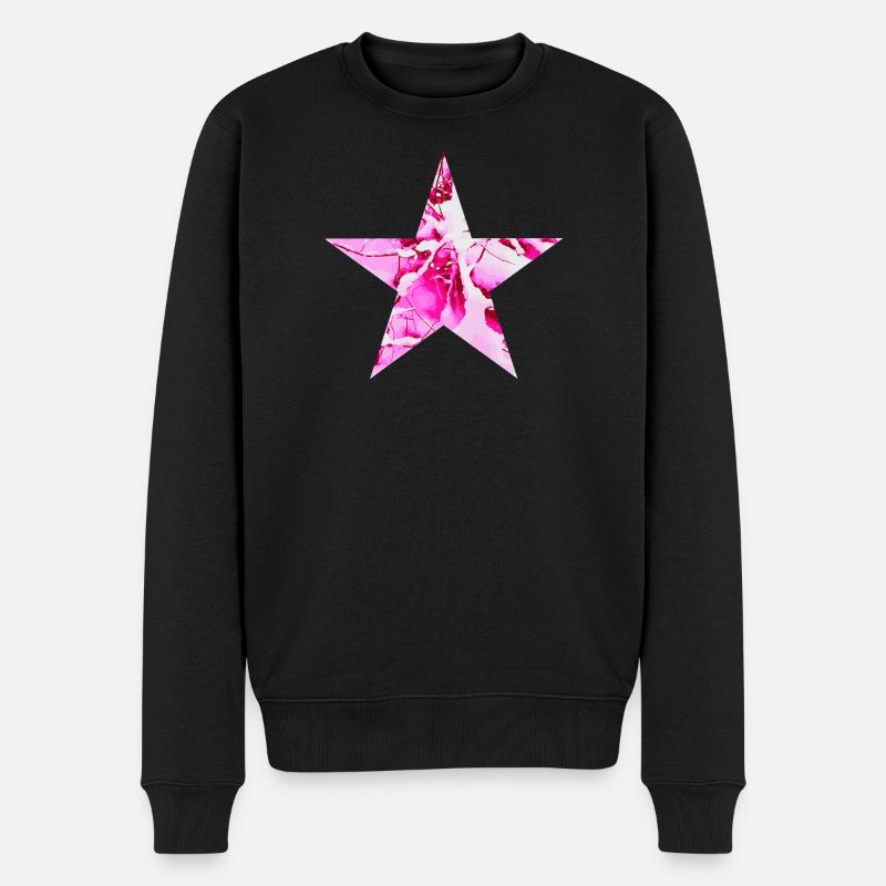 Stern Winter Schnee - Männer Premium Bio Pullover - Schwarz