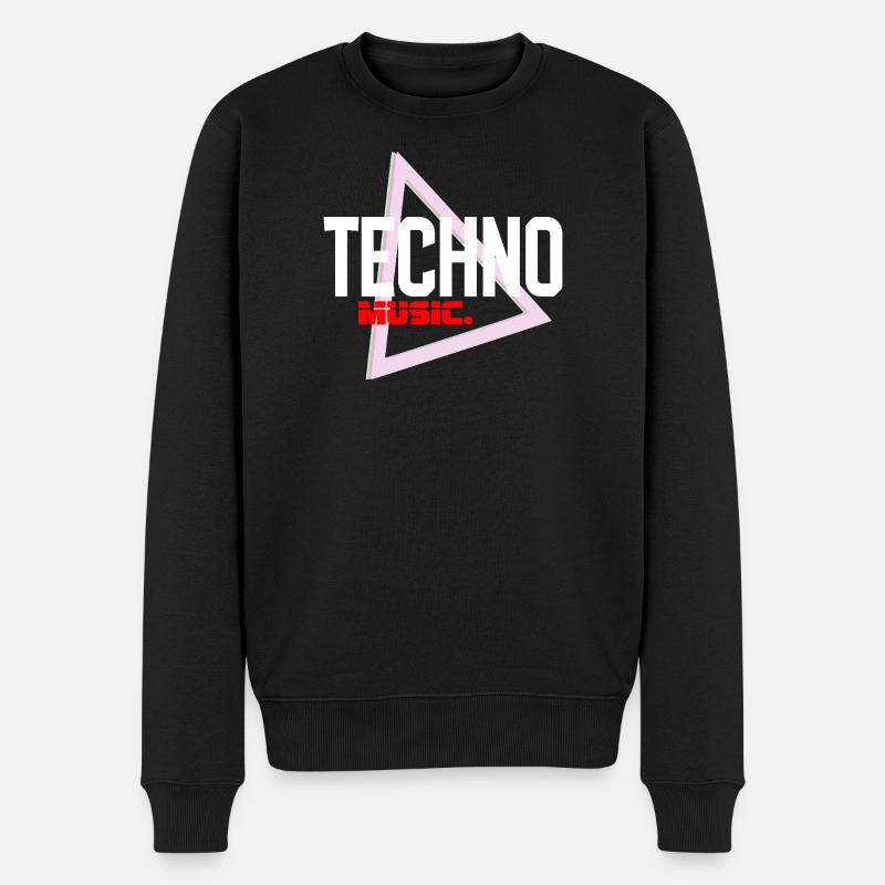 Techno Neon Triangle Pulse - Men's Premium Organic Jumper - black