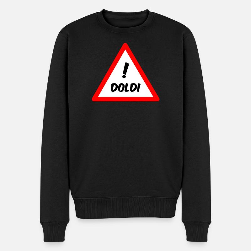 Achtung Doldi! - Männer Premium Bio Pullover - Schwarz