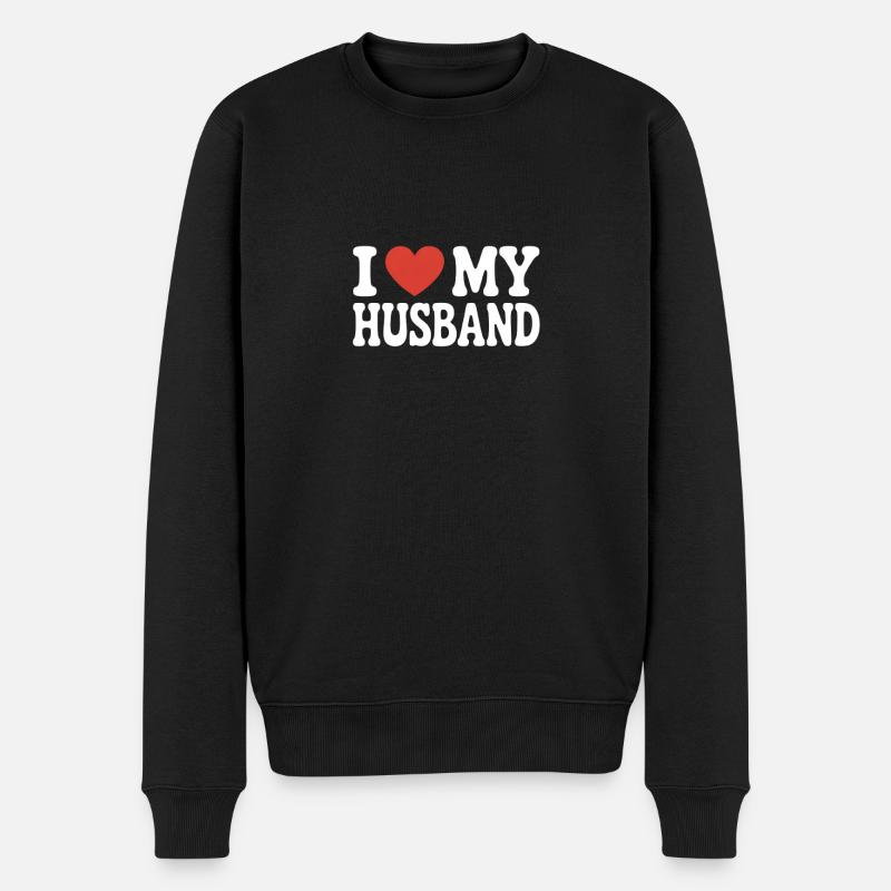 Ich liebe meinen Mann - Männer Premium Bio Pullover - Schwarz