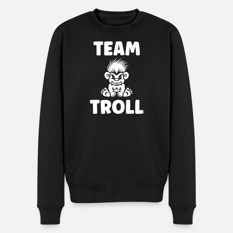 Troll - Männer Premium Bio Pullover - Schwarz