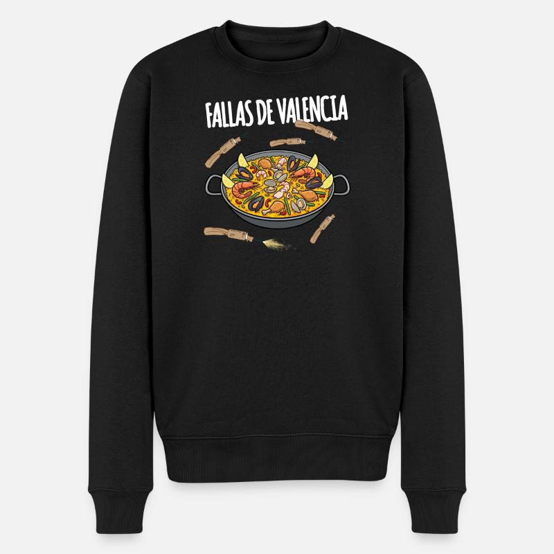 Fallas De Valencia Paella - Männer Premium Bio Pullover - Schwarz