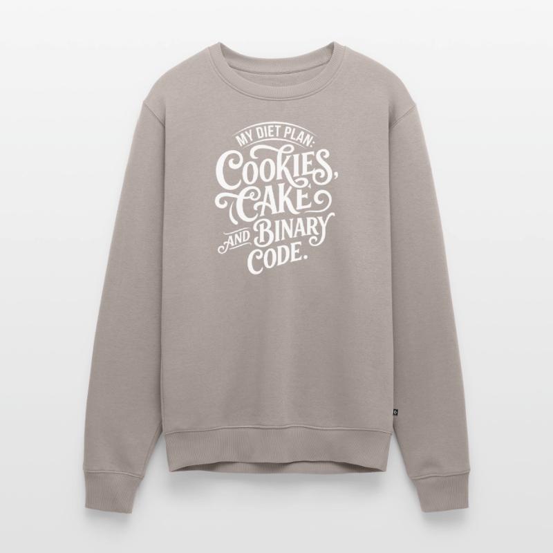 Cookies Cake Binary Code Design Men's Premium Organic Jumper