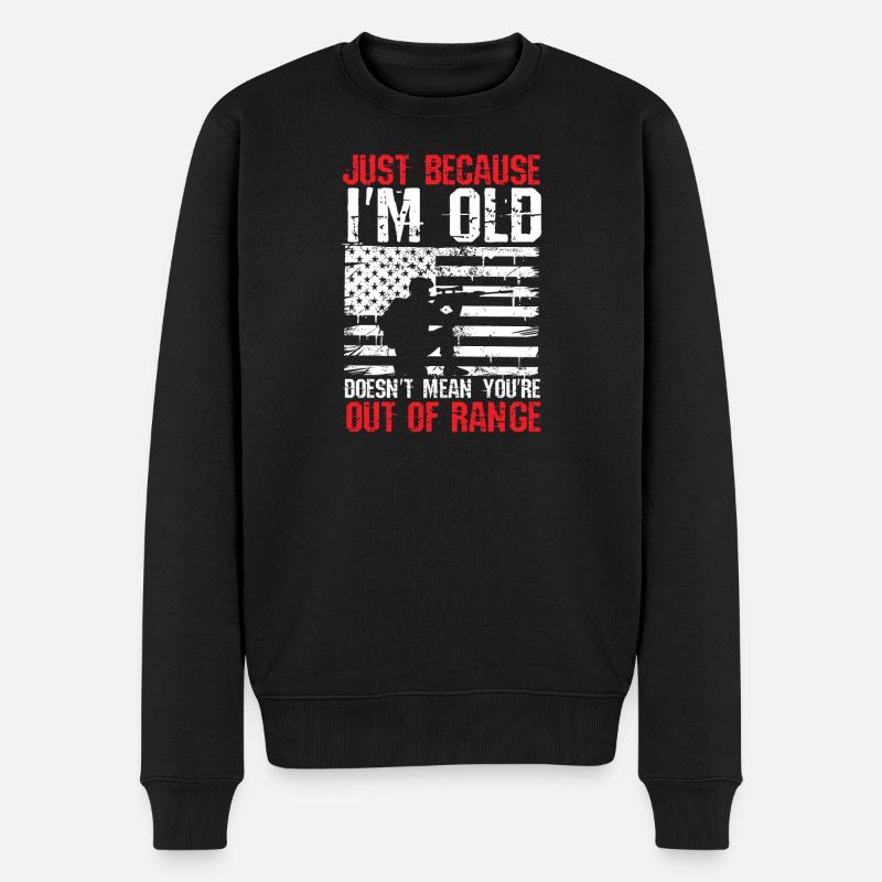 Old But Not Out Of Range - Männer Premium Bio Pullover - Schwarz