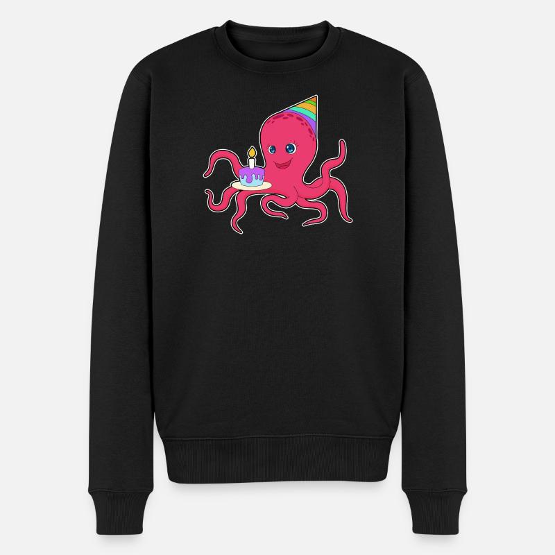 Gâteau d’anniversaire pieuvre - Pull Premium bio Homme - noir