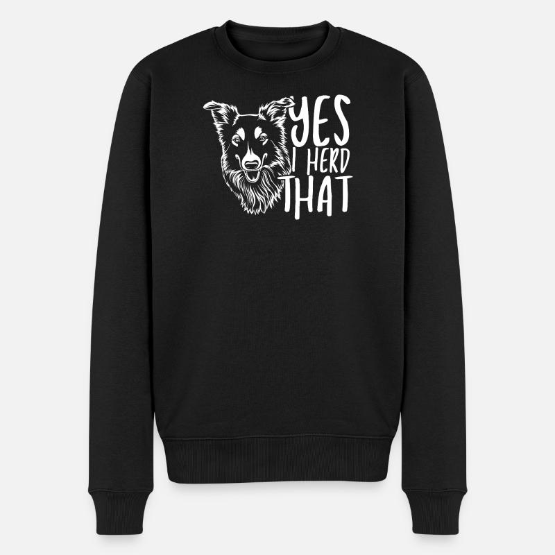 Wolfskopf mit handschriftlichem Text - Männer Premium Bio Pullover - Schwarz