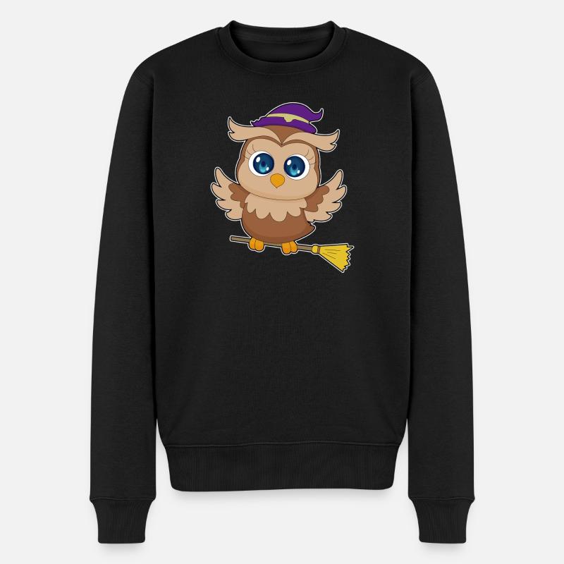 Sorcière d’Halloween Hibou - Pull Premium bio Homme - noir