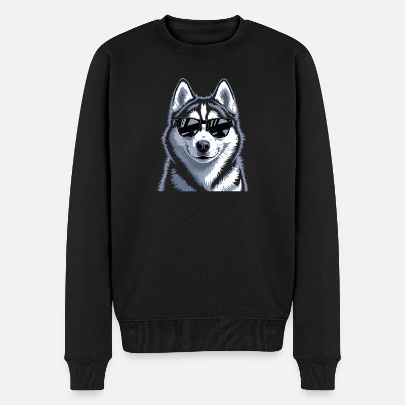 Husky - Männer Premium Bio Pullover - Schwarz