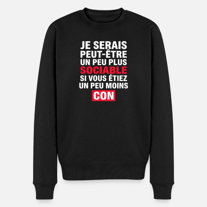 Vielleicht bin ich ein bisschen geselliger - Männer Premium Bio Pullover - Schwarz
