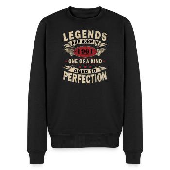 Jahrgang 1961 Geboren Geburtstag Legende - Männer Premium Bio Pullover - Schwarz - Vorne - Nico (187cm)