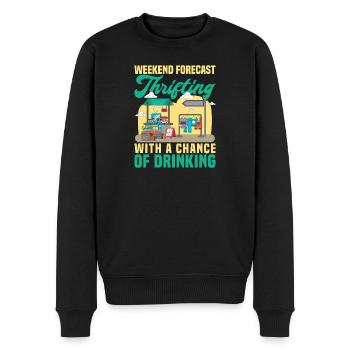 Thrift Shopper Weekend Forecast Thrift Store - Männer Premium Bio Pullover - Schwarz - Vorne - Nico (187cm)
