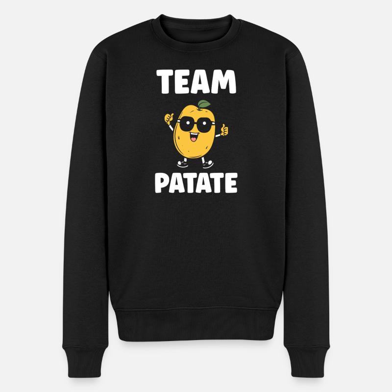 Equipe Patate Mascotte Souriante - Pull Premium bio Homme - noir