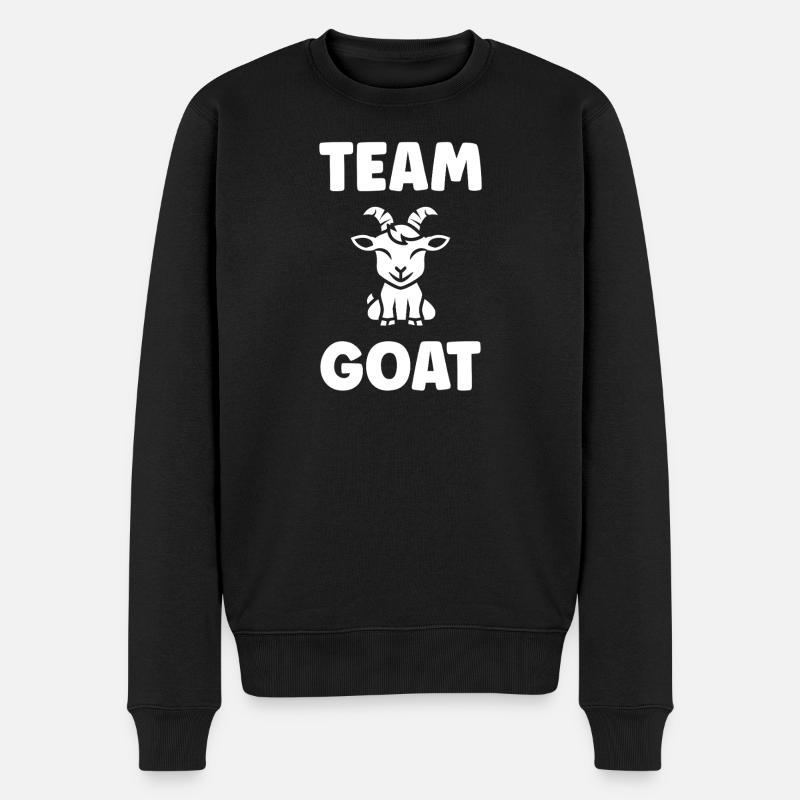 Team Ziegen-Schwarz-Ziegen-Maskottchen - Männer Premium Bio Pullover - Schwarz
