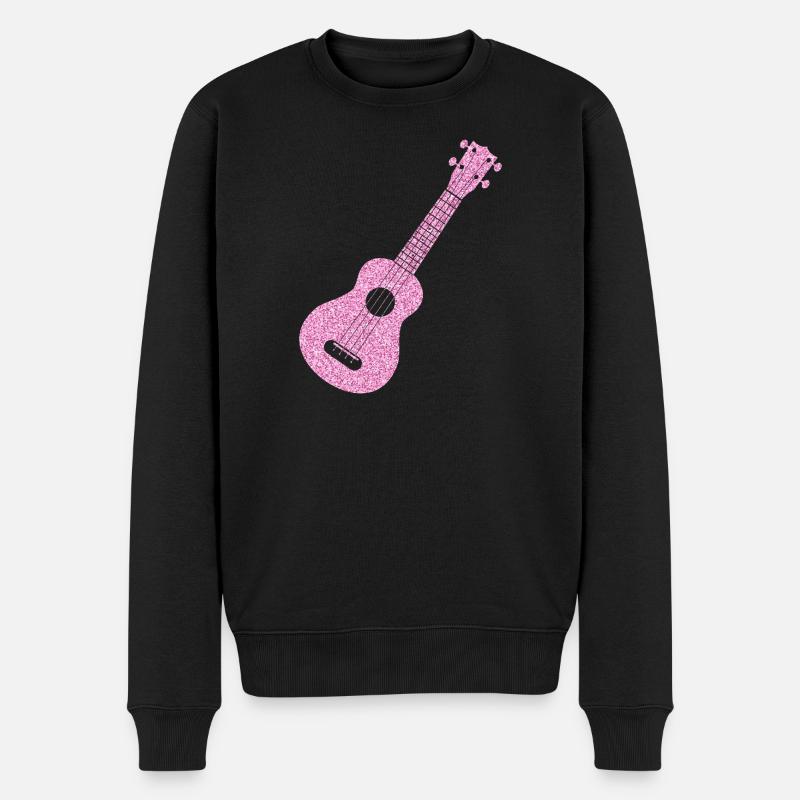 Hawaiian Ukulele Uke Diamonds - Männer Premium Bio Pullover - Schwarz