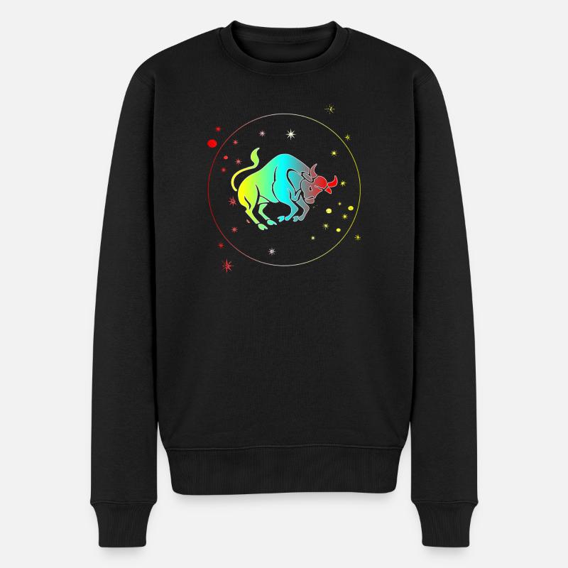 Stier-Astrologie-Horoskop-Sternzeichen - Männer Premium Bio Pullover - Schwarz