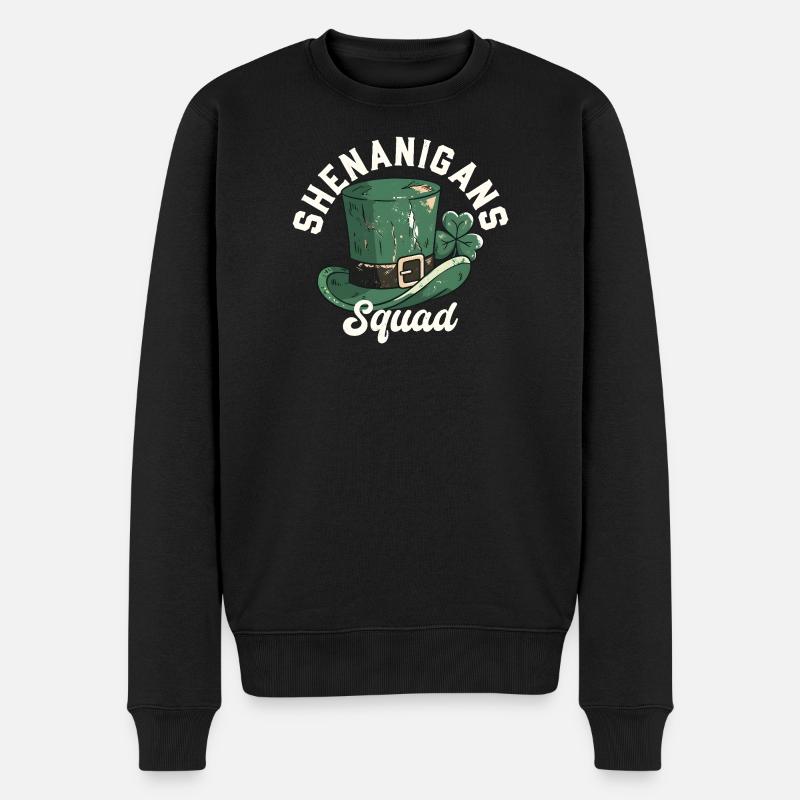 Shenanigans Squad Leprechaun Hat - Men's Premium Organic Jumper - black
