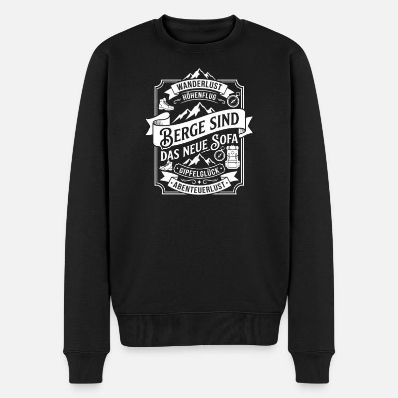 Berge Sind Das Neue Sofa - Männer Premium Bio Pullover - Schwarz
