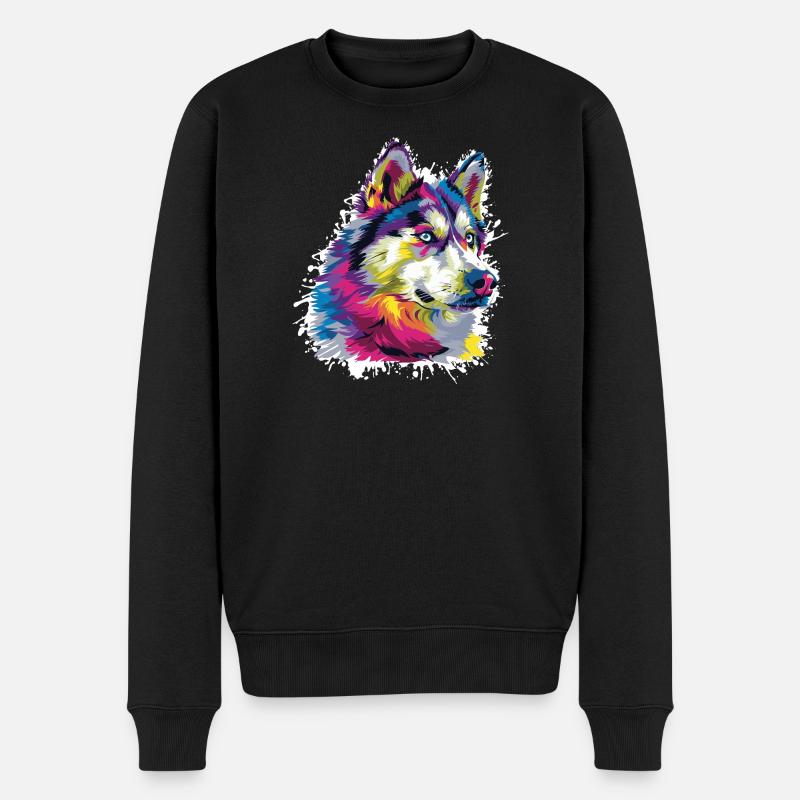 Ulvedyrekunst - Økologisk premium-sweatshirt til mænd - sort